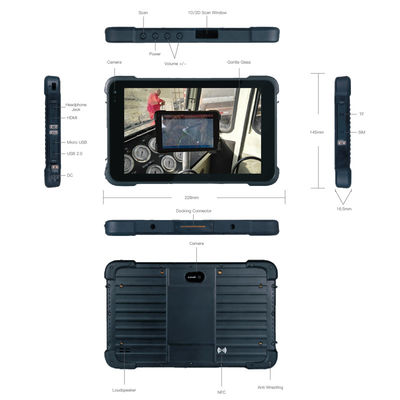 3G 8500mAh 8 inç Windows Tablet, Z3735F IP67 Windows Tablet