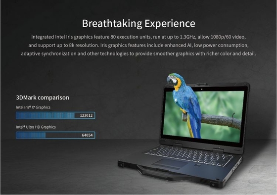 13.3 İnç Windows 10 Intel Endüstriyel Sağlam Dizüstü HDMI 1920x1080