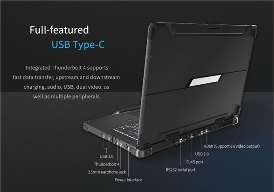 13.3 İnç Windows 10 Intel Endüstriyel Sağlam Dizüstü HDMI 1920x1080