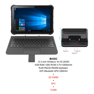 16:10 NFC Desteği ISO/IEC ile Windows Dayanıklı Tablet CPU Z8350