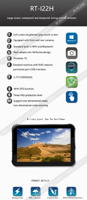 16:10 NFC Desteği ISO/IEC ile Windows Dayanıklı Tablet CPU Z8350
