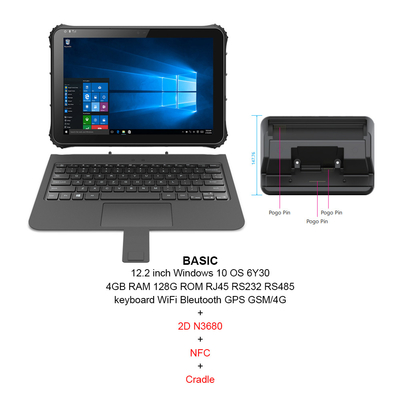 12.2 İnç 1920x1200 Windows 10 Sağlam Tablet Intel CPU 6Y30