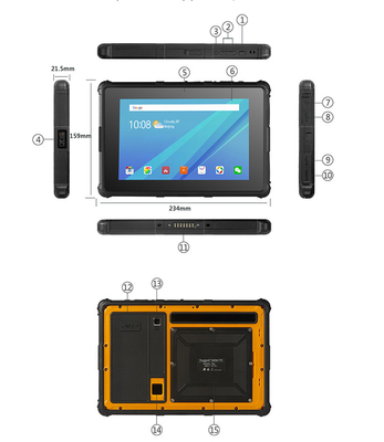 Android OS Sağlam Tablet PC 8 İnç 800X1280 IPS GPS IP67 Akıllı RF8R